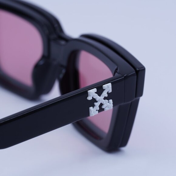 Off-White OERI14C CLIP ON 1025 Sunglasses Black Square Frame, Clear/Red Lenses - Picture 11 of 12